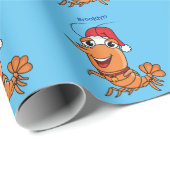 Mooie kerstgarnalen cartoon illustratie cadeaupapier (Rol Hoek)