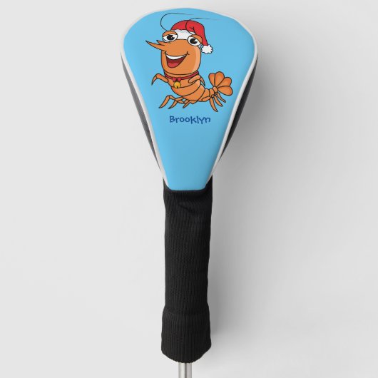 Mooie kerstgarnalen cartoon illustratie golfheadcover (Voorkant)
