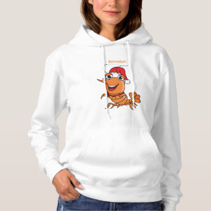 Mooie kerstgarnalen cartoon illustratie hoodie