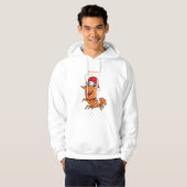 Mooie kerstgarnalen cartoon illustratie hoodie (Voorkant volledig)