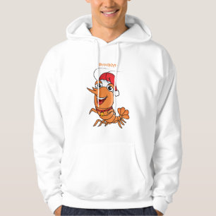 Mooie kerstgarnalen cartoon illustratie hoodie