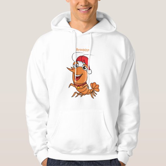 Mooie kerstgarnalen cartoon illustratie hoodie (Voorkant)