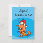 Mooie kerstgarnalen cartoon illustratie kaart (Achterkant)