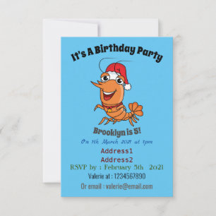 Mooie kerstgarnalen cartoon illustratie kaart