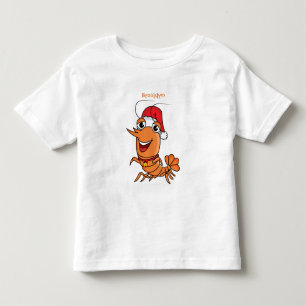Mooie kerstgarnalen cartoon illustratie kinder shirts