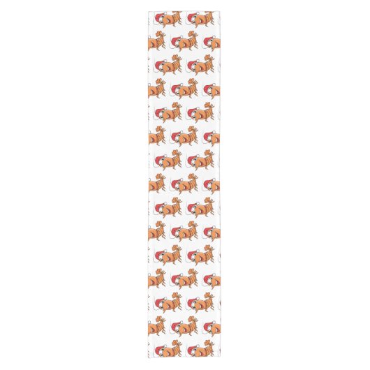 Mooie kerstgarnalen cartoon illustratie korte tafelloper (Voorkant)