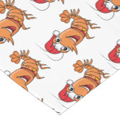 Mooie kerstgarnalen cartoon illustratie korte tafelloper (Hoek)