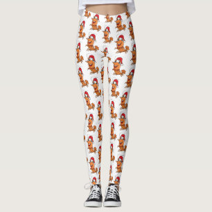 Mooie kerstgarnalen cartoon illustratie leggings