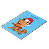 Mooie kerstgarnalen cartoon illustratie notitieboek (Linkerzijde)