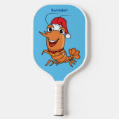 Mooie kerstgarnalen cartoon illustratie pickleball paddle (Achterkant)