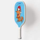 Mooie kerstgarnalen cartoon illustratie pickleball paddle (Links)