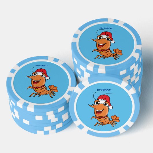 Mooie kerstgarnalen cartoon illustratie poker chips (Opstapeling)