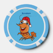 Mooie kerstgarnalen cartoon illustratie poker chips (Achterkant)