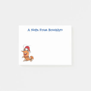 Mooie kerstgarnalen cartoon illustratie post-it® notes