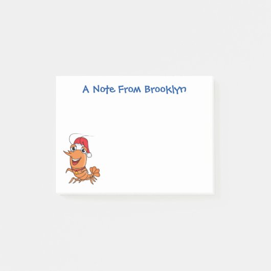 Mooie kerstgarnalen cartoon illustratie post-it® notes (Voorkant)