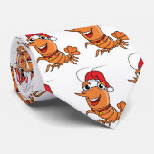 Mooie kerstgarnalen cartoon illustratie stropdas (Opgerold)