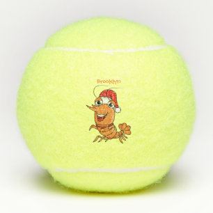 Mooie kerstgarnalen cartoon illustratie tennisballen