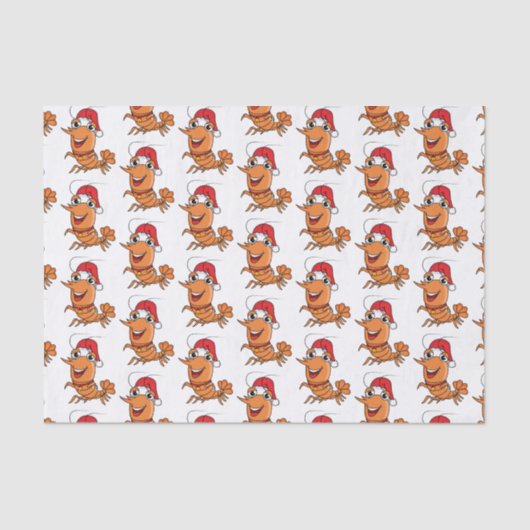 Mooie kerstgarnalen cartoon illustratie tissuepapier (Voorkant)