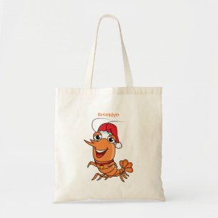 Mooie kerstgarnalen cartoon illustratie tote bag