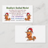 Mooie kerstgarnalen cartoon illustratie visitekaartje (Voorkant / Achterkant)