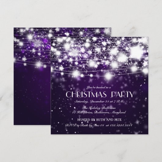 Mooie kerstgordelstaren Paars Kaart (Voorkant / Achterkant)