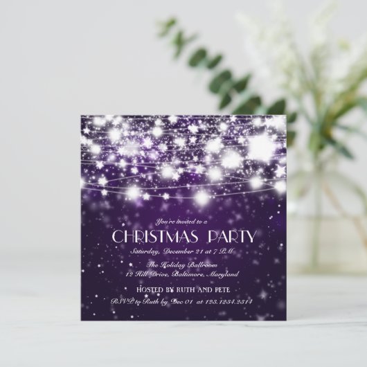 Mooie kerstgordelstaren Paars Kaart (Staand voorkant)