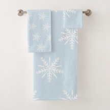 Mooie kersthanddoek in lichtblauw