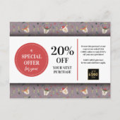 Mooie Kerstherten Aangepaste Coupon Korting  Briefkaart (Voorkant)