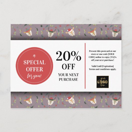 Mooie Kerstherten Aangepaste Coupon Korting Briefkaart (Voorkant)