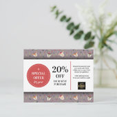 Mooie Kerstherten Aangepaste Coupon Korting Briefkaart (Staand voorkant)