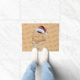 Mooie kersthoed deurmat