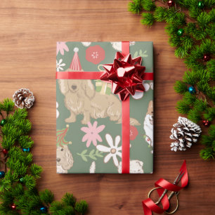 Mooie Kersthonden Patroon Cadeaupapier