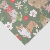 Mooie Kersthonden Patroon Tissuepapier (Detail)