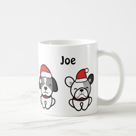 Mooie Kersthondenmok | Gepersonaliseerd Kerstcadea Koffiemok (Rechts)
