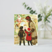 Mooie kerstillustratie met Vintage Feestdagenkaart (Staand voorkant)