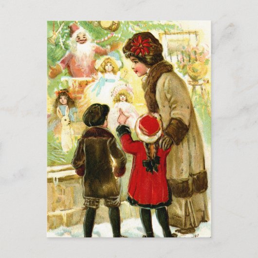 Mooie kerstillustratie met Vintage Feestdagenkaart (Voorkant)