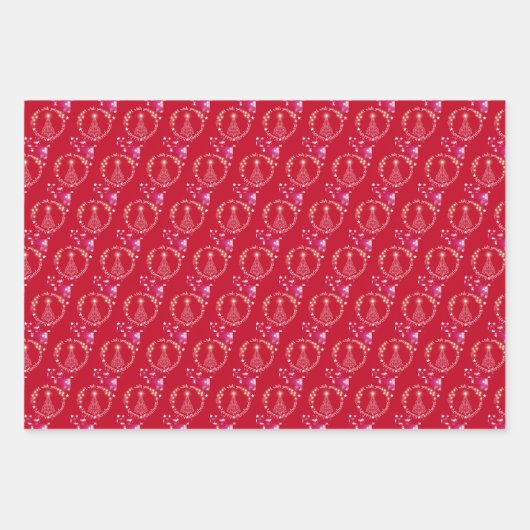 Mooie kerstinpakken voor papier met platte plaat, inpakpapier vel (Voorkant)