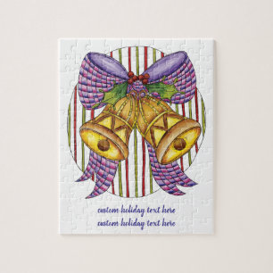 Mooie kerstjingelbel met lint en strik legpuzzel