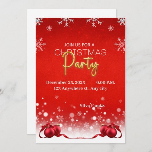 Mooie kerstkaart bedankkaart (Voorkant / Achterkant)