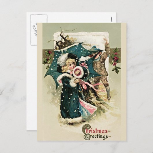 Mooie kerstkaart feestdagenkaart (Voorkant / Achterkant)