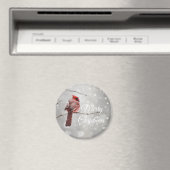 Mooie kerstkaart kardinaal magneet (Insitu (Vaatwasser))