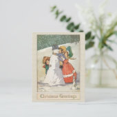 Mooie kerstKaart met Vintage Feestdagenkaart (Staand voorkant)