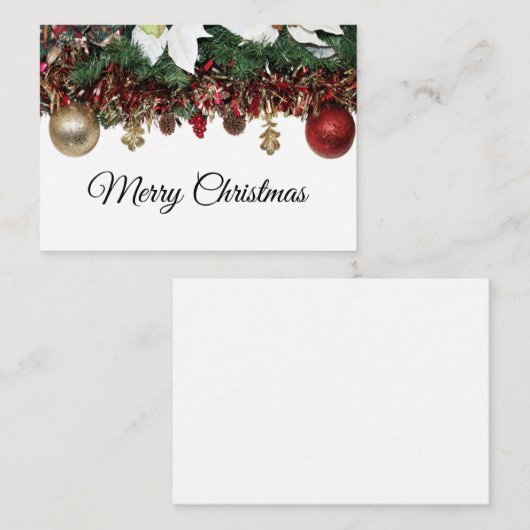 Mooie kerstkaart notitiekaartje (Voorkant / Achterkant)