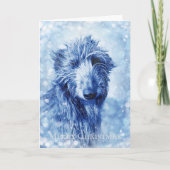 Mooie kerstkaart van Wolfhound Deerhound Feestdagen Kaart (Voorkant)