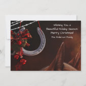 Mooie kerstkaart voor paarden en Hoefijzers (Achterkant)