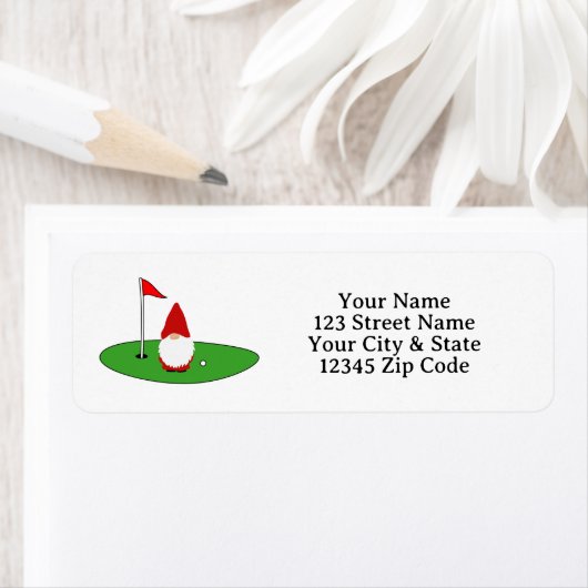 Mooie Kerstkabouter golf retouradreslabels Etiket (Insitu)