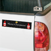 Mooie Kerstkabouters op Zwarte Bumpersticker (Op Truck)