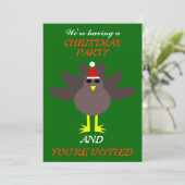 Mooie Kerstkalkoen Aangepaste Feest Uitnodigingen (Staand voorkant)
