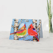 Mooie kerstkardinalen kaart (Voorkant)