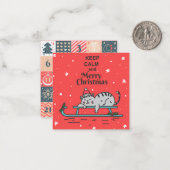 Mooie Kerstkat Adventkalender Notitiekaartje (Voorkant / Achterkant in situ)